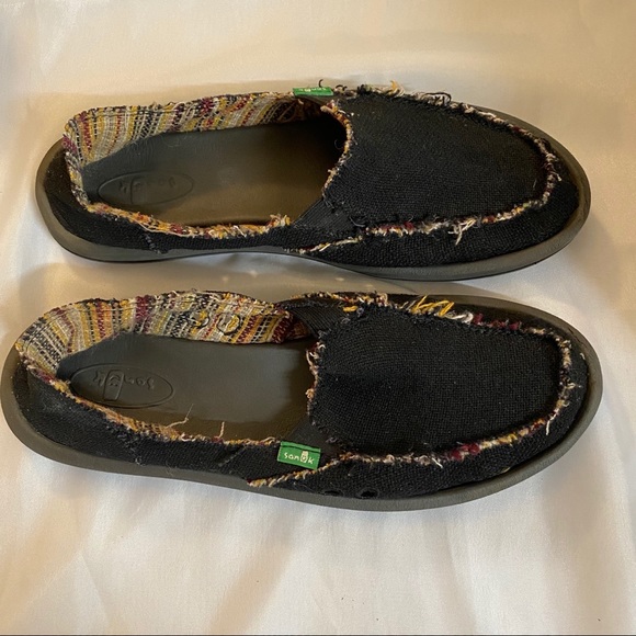 Sanuk Women’s Sidewalk Surfer Black W/ Multi Sz 8 - Picture 3 of 15